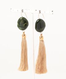 【glou】Fake Stone Long Tassel Pierce