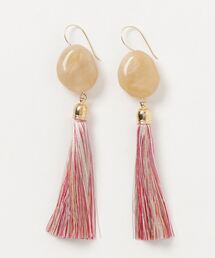 【glou】Fake Stone Long Tassel Pierce