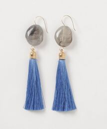 【glou】Fake Stone Long Tassel Pierce