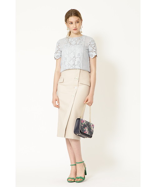 JILL STUART(ジルスチュアート)の「◆コッティタイトスカート(スカート・レディース・オレンジ/ベージュ・2/4)」の3枚目の写真