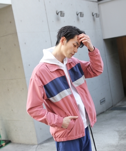 niko and...(ニコアンド)の「Nウィンドブレーカーブルゾン【niko and ...】(その他アウター・メンズ・ネイビー/ピンク・LARGE/MEDIUM)」の2枚目の写真