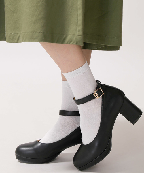 WEGO（ウィゴー）の「WEGO/ストラップパンプス（パンプス・レディース・ブラック/ダークインディゴブルー/キャメル/グレー/レッド/ブラック系その他・LARGE/MEDIUM）」の3枚目の写真