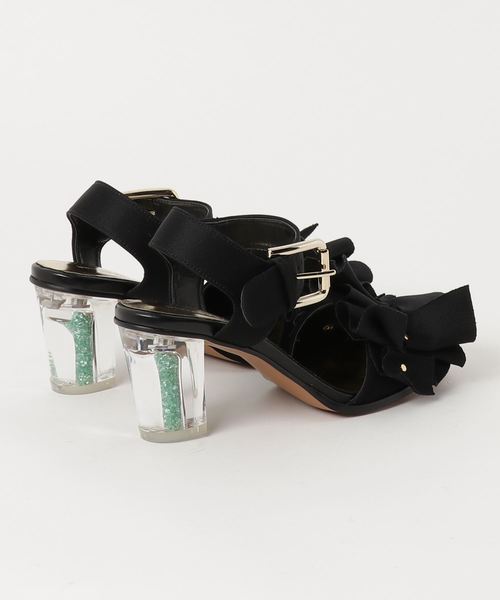 UNITED TOKYO（ユナイテッドトウキョウ）の「ラッフルラメヒールサンダル（サンダル・レディース・ブラック/ゴールド・0/1/2）」の3枚目の写真