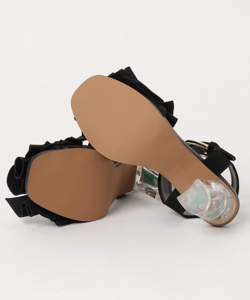 UNITED TOKYO（ユナイテッドトウキョウ）の「ラッフルラメヒールサンダル（サンダル・レディース・ブラック/ゴールド・0/1/2）」の4枚目の写真