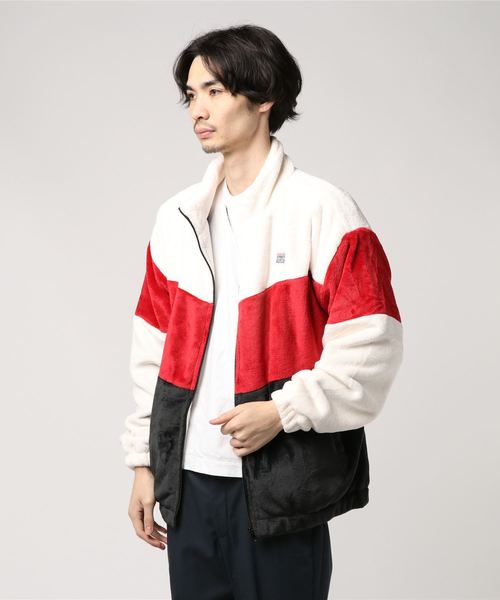 VISION STREET WEAR（ヴィジョンストリートウェア）の「VISION ボア切り替えジャケット（ブルゾン・メンズ・オフホワイト/ブラック/コーラル・M/L）」の4枚目の写真