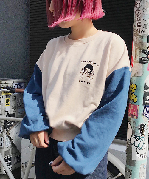 apres jour（アプレジュール）の「女の子刺繍スウェット【ZOZOTOWN限定アイテム】（スウェット・レディース・パープル/ネイビー/グリーン/モカ・フリー）」の9枚目の写真