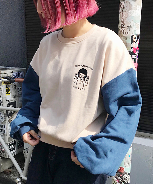 apres jour（アプレジュール）の「女の子刺繍スウェット【ZOZOTOWN限定アイテム】（スウェット・レディース・パープル/ネイビー/グリーン/モカ・フリー）」の5枚目の写真