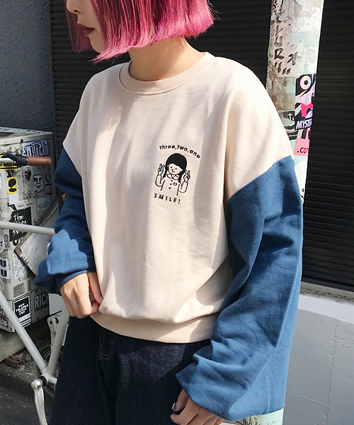 apres jour（アプレジュール）の「女の子刺繍スウェット【ZOZOTOWN限定アイテム】（スウェット・レディース・パープル/ネイビー/グリーン/モカ・フリー）」の7枚目の写真