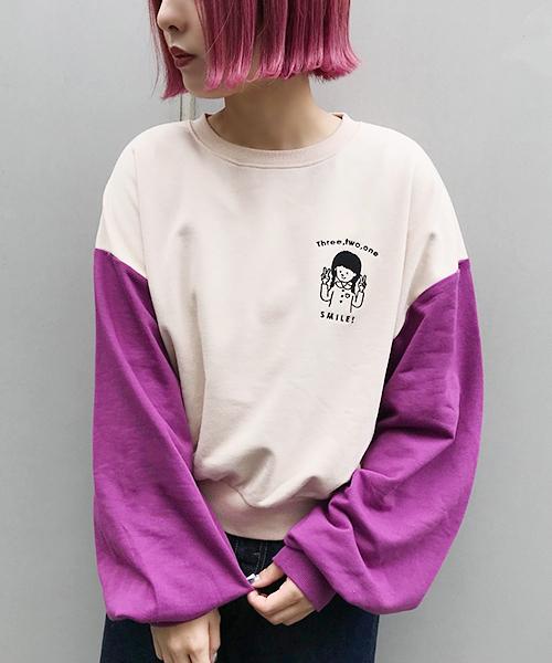 apres jour（アプレジュール）の「女の子刺繍スウェット【ZOZOTOWN限定アイテム】（スウェット・レディース・パープル/ネイビー/グリーン/モカ・フリー）」の18枚目の写真