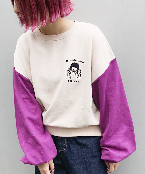 apres jour（アプレジュール）の「女の子刺繍スウェット【ZOZOTOWN限定アイテム】（スウェット・レディース・パープル/ネイビー/グリーン/モカ・フリー）」の15枚目の写真