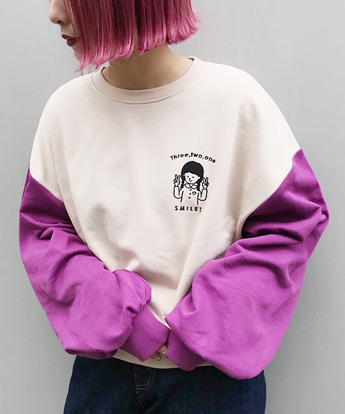 apres jour（アプレジュール）の「女の子刺繍スウェット【ZOZOTOWN限定アイテム】（スウェット・レディース・パープル/ネイビー/グリーン/モカ・フリー）」の17枚目の写真