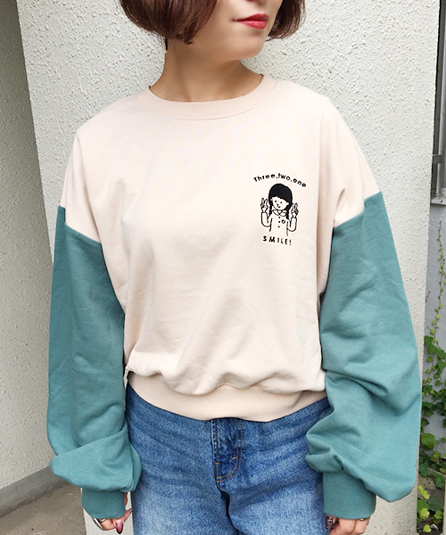 apres jour（アプレジュール）の「女の子刺繍スウェット【ZOZOTOWN限定アイテム】（スウェット・レディース・パープル/ネイビー/グリーン/モカ・フリー）」の6枚目の写真