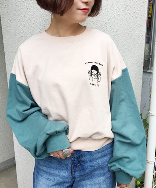 apres jour（アプレジュール）の「女の子刺繍スウェット【ZOZOTOWN限定アイテム】（スウェット・レディース・パープル/ネイビー/グリーン/モカ・フリー）」の8枚目の写真