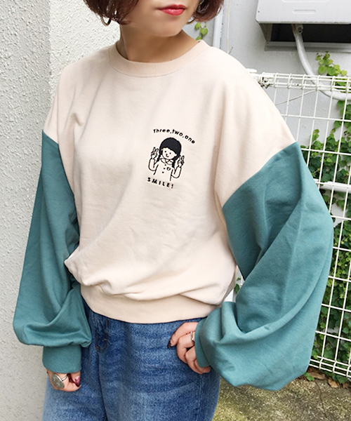 apres jour（アプレジュール）の「女の子刺繍スウェット【ZOZOTOWN限定アイテム】（スウェット・レディース・パープル/ネイビー/グリーン/モカ・フリー）」の14枚目の写真