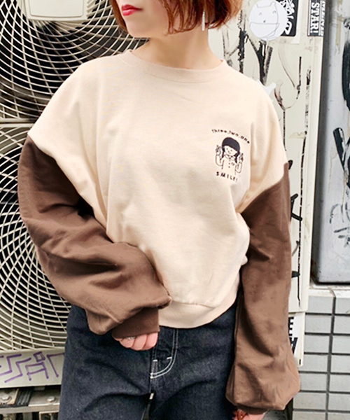 apres jour（アプレジュール）の「女の子刺繍スウェット【ZOZOTOWN限定アイテム】（スウェット・レディース・パープル/ネイビー/グリーン/モカ・フリー）」の2枚目の写真