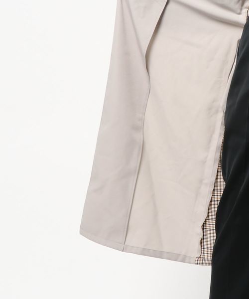 KOBE LETTUCE（コウベレタス）の「チェック配色デザインスプリングトレンチコート（トレンチコート・レディース・グレイッシュベージュ/カーキ/ブラック/ベージュ・FREE）」の5枚目の写真