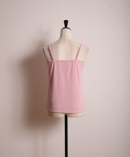 tocco closet（トッコ　クローゼット）の「りぼん付きレース装飾キャミソール（キャミソール・レディース・オフホワイト/ピンク/ネイビー・M）」の5枚目の写真