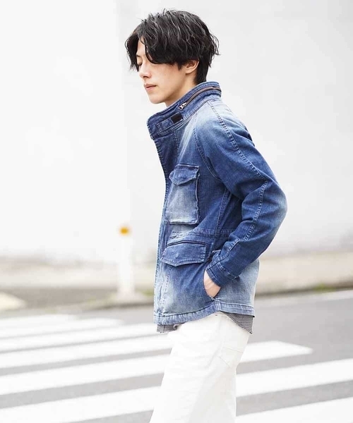 MK MICHEL KLEIN HOMME （エムケーミッシェルクランオム）の「ブルゾン（ヴィンテージデニム）（ブルゾン・メンズ・ライトブルー/ブルー・46/48/51）」の9枚目の写真