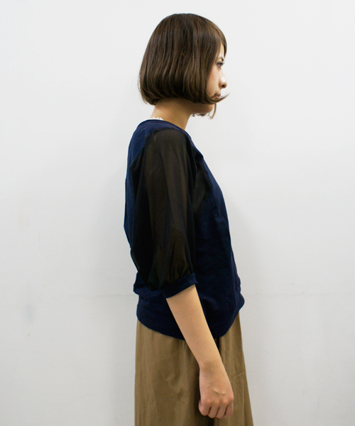 CIAOPANIC（チャオパニック）の「【Ciaopanic】袖シフォンミニ裏毛（Tシャツ/カットソー・レディース・アイボリー/ブラック/グレー/サックスブルー/ネイビー/オフホワイト・FREE）」の12枚目の写真