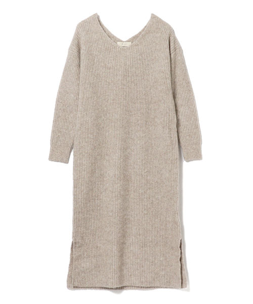 予約販売 BEAMS by B:MING / Vネックワンピース ヤク混 43656078