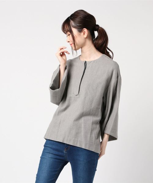 House_Commune（ハウスコミューン）の「【House_Commune】Raised Cotton Pullover（シャツ/ブラウス・レディース・ライトグレー/ベージュ・0）」の2枚目の写真
