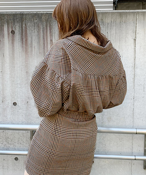 apres jour（アプレジュール）の「チェック袖ボリュームブラウス【ZOZOTOWN限定アイテム】（シャツ/ブラウス・レディース・ダークブラウン/ベージュ/カーキ・フリー）」の9枚目の写真
