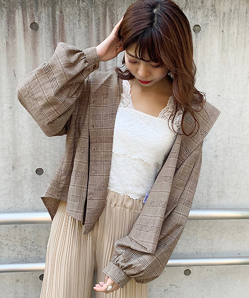 apres jour（アプレジュール）の「チェック袖ボリュームブラウス【ZOZOTOWN限定アイテム】（シャツ/ブラウス・レディース・ダークブラウン/ベージュ/カーキ・フリー）」の12枚目の写真