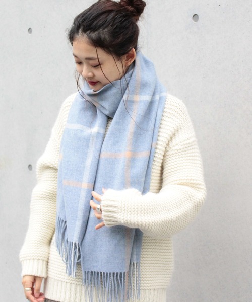 BEAMS LIGHTS(ビームスライツ)の「BEAMS LIGHTS / ウィンドペン チェックストール(マフラー/ショール)」|ライトブルー