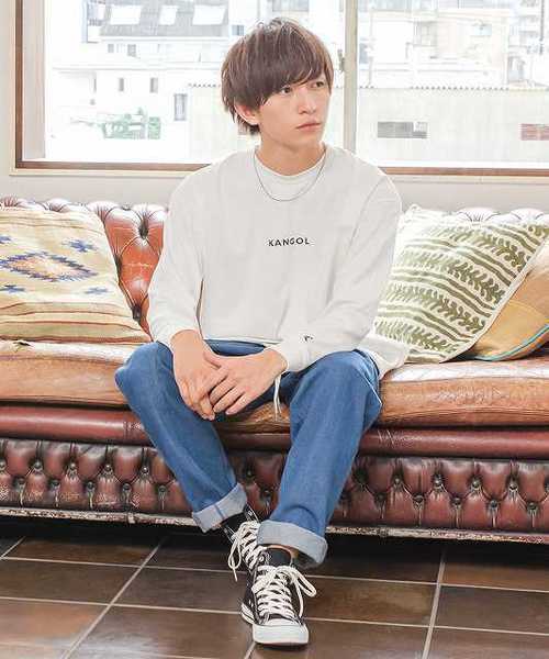 KANGOL(カンゴール)の「MinoriTY別注KANGOL(カンゴール)/裾スピンドルロングTシャツ ビッグシルエット 韓国(Tシャツ/カットソー・メンズ・ホワイト/ブラック/ベージュ/グリーン・M/L)」の5枚目の写真