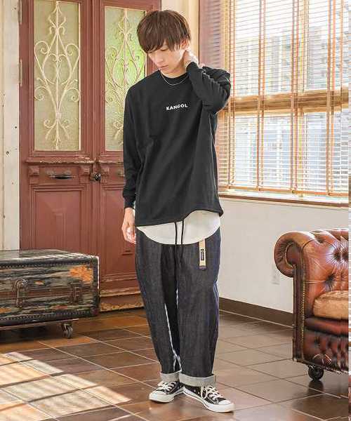 KANGOL(カンゴール)の「MinoriTY別注KANGOL(カンゴール)/裾スピンドルロングTシャツ ビッグシルエット 韓国(Tシャツ/カットソー・メンズ・ホワイト/ブラック/ベージュ/グリーン・M/L)」の6枚目の写真