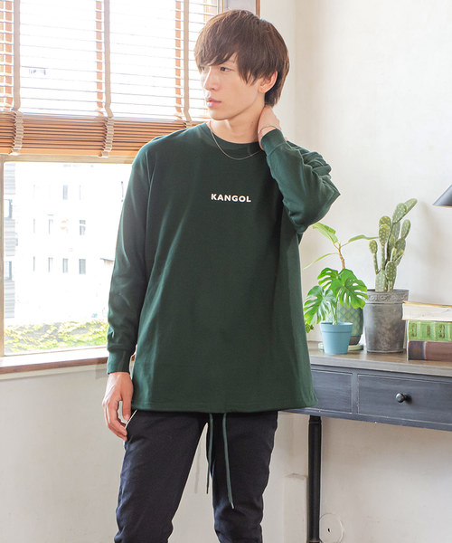 KANGOL(カンゴール)の「MinoriTY別注KANGOL(カンゴール)/裾スピンドルロングTシャツ ビッグシルエット 韓国(Tシャツ/カットソー・メンズ・ホワイト/ブラック/ベージュ/グリーン・M/L)」の8枚目の写真