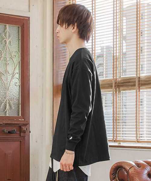 KANGOL(カンゴール)の「MinoriTY別注KANGOL(カンゴール)/裾スピンドルロングTシャツ ビッグシルエット 韓国(Tシャツ/カットソー・メンズ・ホワイト/ブラック/ベージュ/グリーン・M/L)」の9枚目の写真