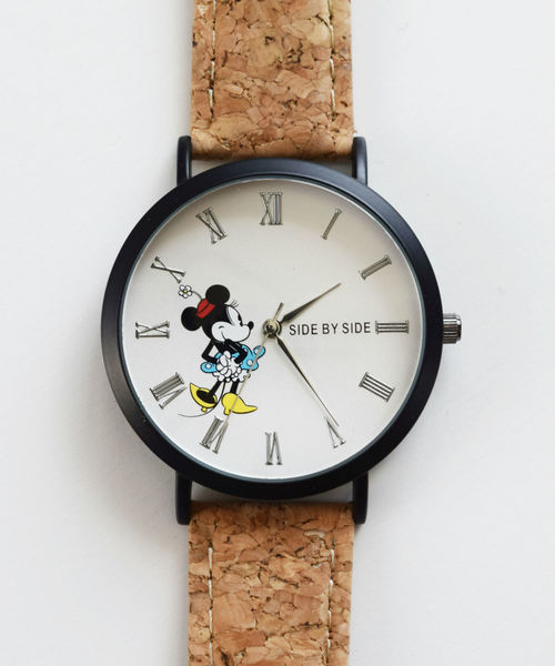 スーパーsale期間中 コルクウォッチ ミニー アナログ腕時計 ミッキー 腕時計 38mm セール Disney ディズニー のアナログ腕時計 コルクウォッチ Disney ディズニー のファッション