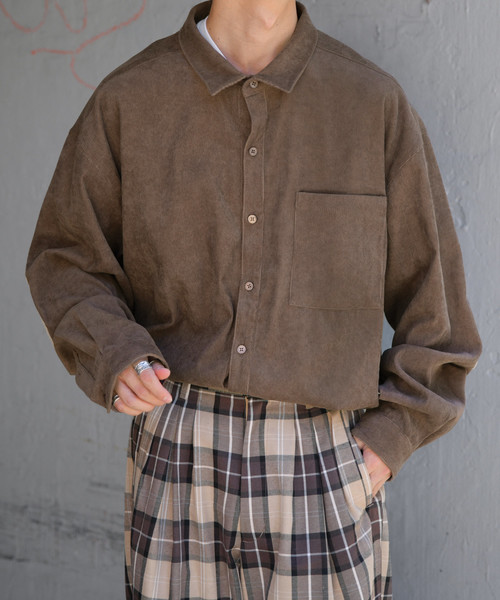 kutir（クティール）の「エルボーパッチルーズシャツ（シャツ/ブラウス・メンズ・ダークブラウン/ブラウン・LARGE/MEDIUM）」の16枚目の写真