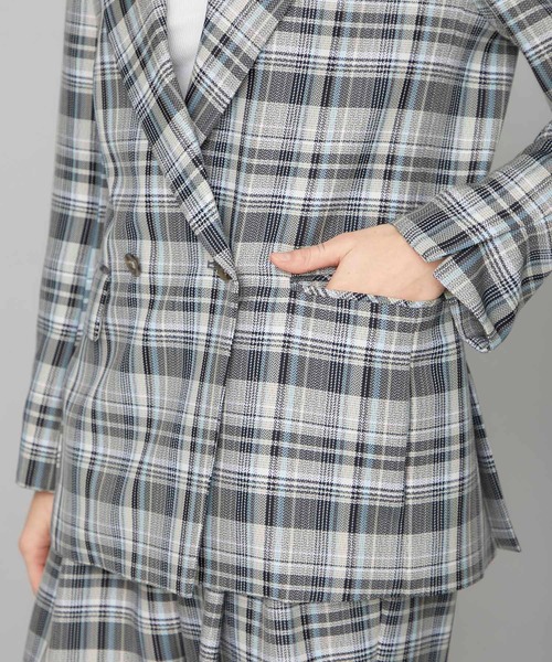 STUDIOUS（ステュディオス）の「【STUDIOUS】メランジチェック セットアップ ダブルジャケット（テーラードジャケット・レディース・マルチ・1/2）」の8枚目の写真