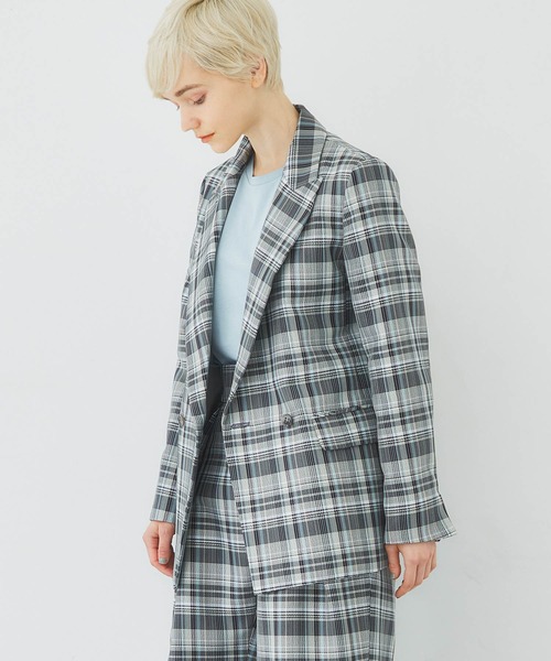 STUDIOUS（ステュディオス）の「【STUDIOUS】メランジチェック セットアップ ダブルジャケット（テーラードジャケット・レディース・マルチ・1/2）」の14枚目の写真