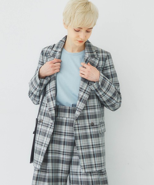STUDIOUS（ステュディオス）の「【STUDIOUS】メランジチェック セットアップ ダブルジャケット（テーラードジャケット・レディース・マルチ・1/2）」の17枚目の写真