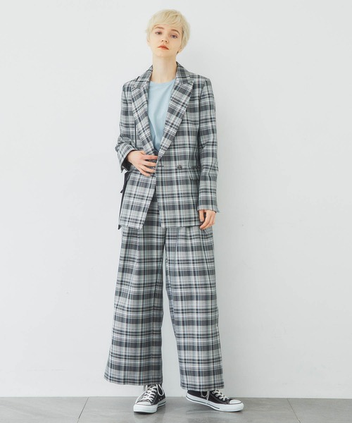 STUDIOUS（ステュディオス）の「【STUDIOUS】メランジチェック セットアップ ダブルジャケット（テーラードジャケット・レディース・マルチ・1/2）」の19枚目の写真