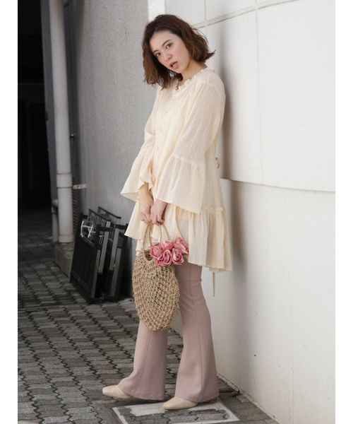 dazzlin（ダズリン）の「ブーツカットパンツ（その他パンツ・レディース・ピンク/グリーン/ブラウン/ベージュ・MEDIUM/SMALL）」の5枚目の写真