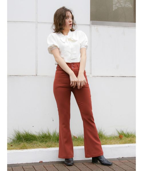 dazzlin（ダズリン）の「ブーツカットパンツ（その他パンツ・レディース・ピンク/グリーン/ブラウン/ベージュ・MEDIUM/SMALL）」の12枚目の写真