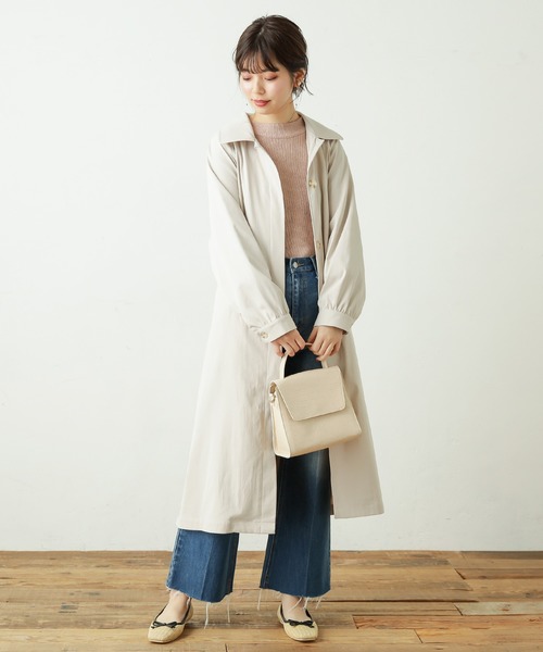 natural couture（ナチュラルクチュール）の「2WAYフード付きトレンチコート（トレンチコート・レディース・アイボリー/サックスブルー/キャメル・FREE）」の19枚目の写真