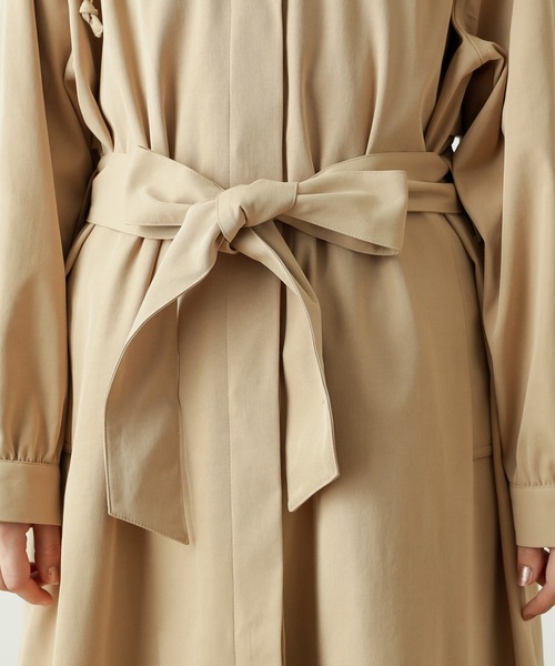natural couture（ナチュラルクチュール）の「2WAYフード付きトレンチコート（トレンチコート・レディース・アイボリー/サックスブルー/キャメル・FREE）」の4枚目の写真