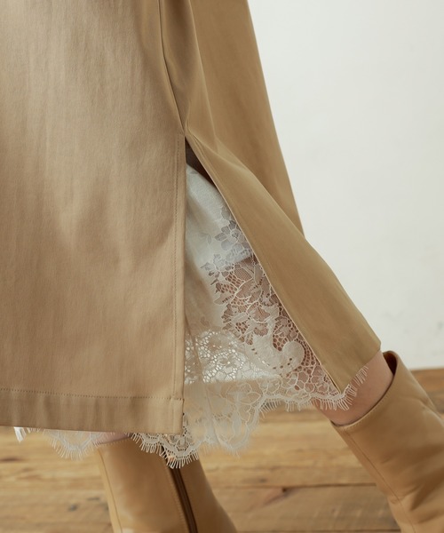 natural couture（ナチュラルクチュール）の「2WAYフード付きトレンチコート（トレンチコート・レディース・アイボリー/サックスブルー/キャメル・FREE）」の6枚目の写真