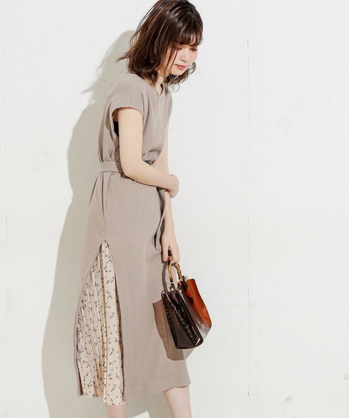 natural couture（ナチュラルクチュール）の「【WEB限定】しっかりリブサイドプリーツワンピ（ワンピース・レディース・ブラック/ベージュ/ブラウン/アイボリー/ミント/サックスブルー・FREE）」の22枚目の写真