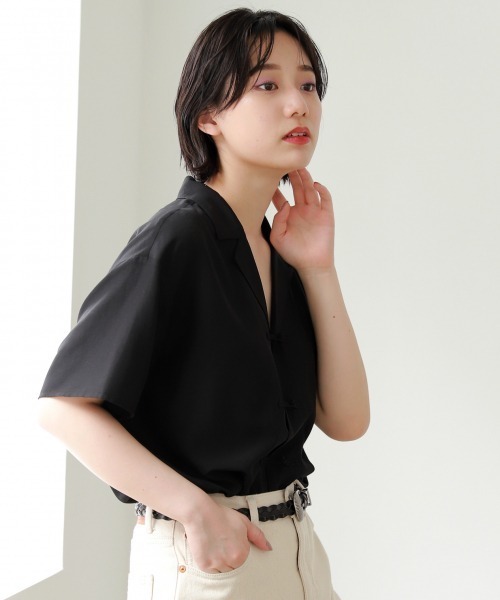 PAGEBOY(ページボーイ)の「シアーチャイナカイキンシャツ(シャツ/ブラウス・レディース・オフホワイト/ブラック/パープル・FREE)」の16枚目の写真