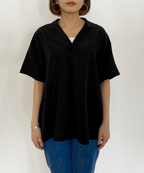 PAGEBOY(ページボーイ)の「シアーチャイナカイキンシャツ(シャツ/ブラウス・レディース・オフホワイト/ブラック/パープル・FREE)」の7枚目の写真