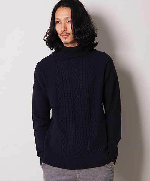 MEN'S MELROSE(メンズメルローズ)の「【成宮寛貴さん着用smart12月号】smart×MASTER FRAME カシミヤタッチ タートルセーター(ニット/セーター・メンズ・オフホワイト/ターコイズブルー/ネイビー/キャメル・X-LARGE/LARGE/MEDIUM)」の2枚目の写真