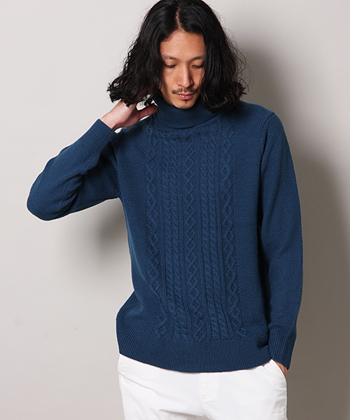 MEN'S MELROSE(メンズメルローズ)の「【成宮寛貴さん着用smart12月号】smart×MASTER FRAME カシミヤタッチ タートルセーター(ニット/セーター・メンズ・オフホワイト/ターコイズブルー/ネイビー/キャメル・X-LARGE/LARGE/MEDIUM)」の3枚目の写真