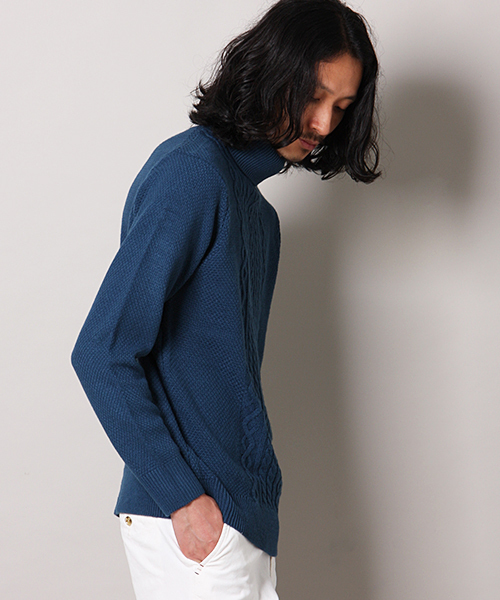 MEN'S MELROSE(メンズメルローズ)の「【成宮寛貴さん着用smart12月号】smart×MASTER FRAME カシミヤタッチ タートルセーター(ニット/セーター・メンズ・オフホワイト/ターコイズブルー/ネイビー/キャメル・X-LARGE/LARGE/MEDIUM)」の9枚目の写真
