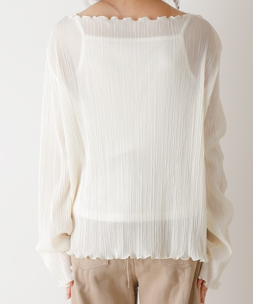 Chico（チコ）の「プリーツメローシアーブラウス(キャミ付き）（シャツ/ブラウス・レディース・ブラック/ベージュ/ブラウン/ピンク/アイボリー・FREE）」の6枚目の写真